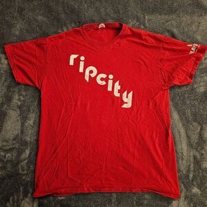 Portland Trailblazers Rip City NBA Playoffs Shirt Double Sided Graphics Tee XL